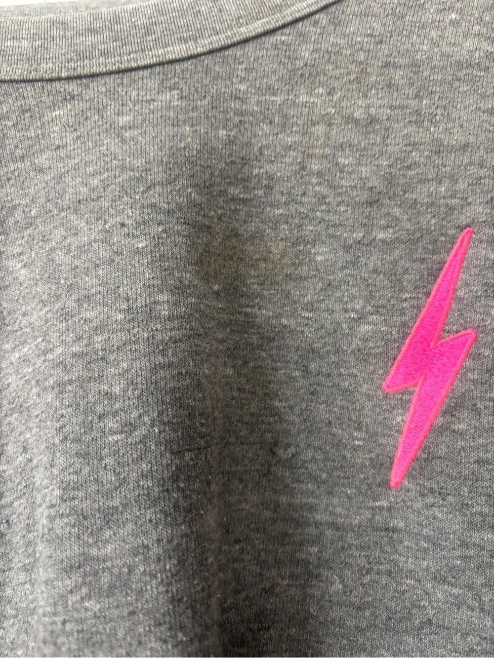 Aviator nation Women's Cropped Sweatshirt Gray & Pink - Picture 5 of 8